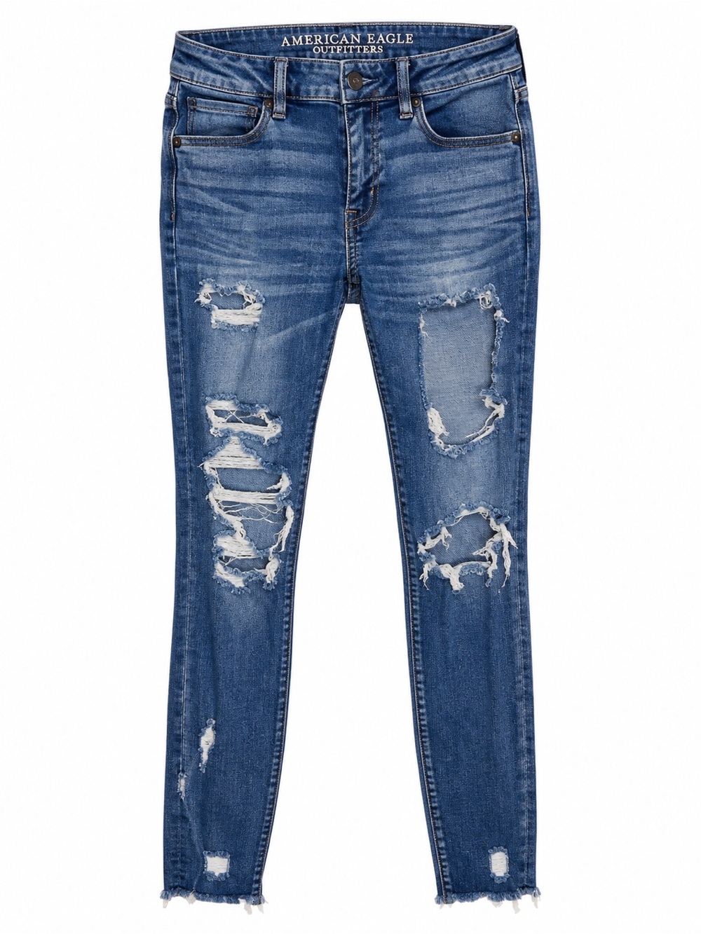 American Eagle Outfitters Next Level Stretch Jegging Crop Size 4 Distressed